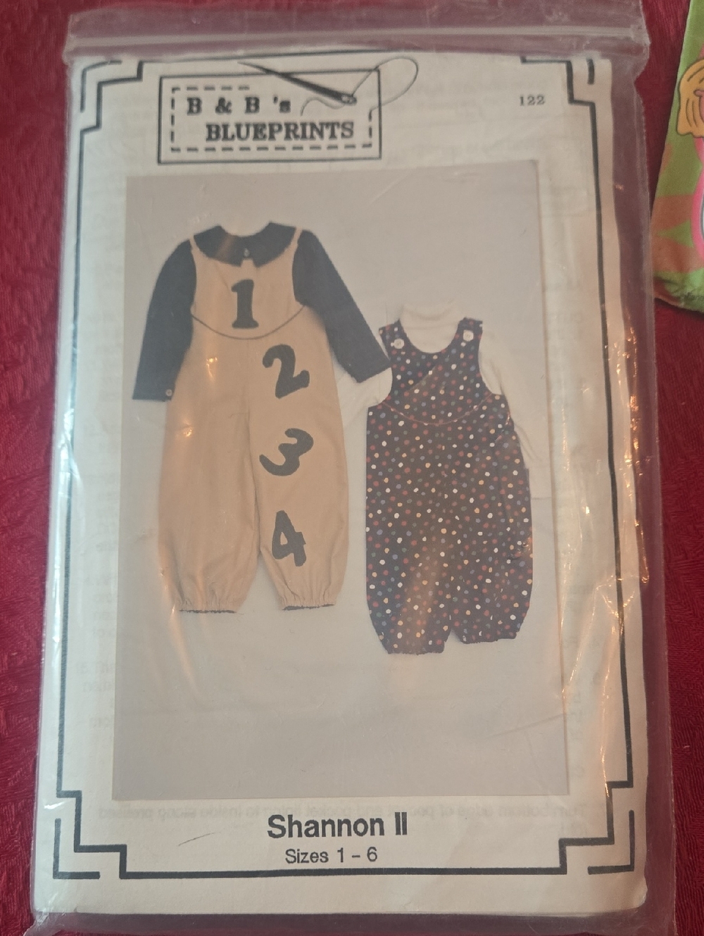 Vintage B & B's BLUEPRINTS "Shannon II" Kids Pattern - Neutral & Navy